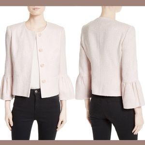 NEW $298 Helene Berman London Tweed Trumpet Jacket in Pale Pink‎ [SZ Small ]